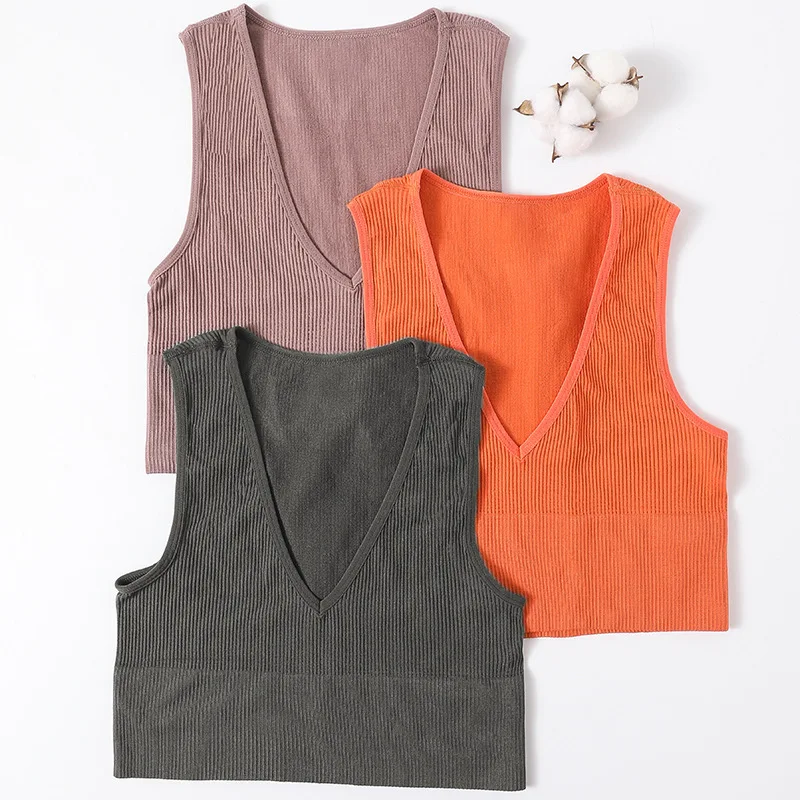 Women's Tops Sexy Crop Tops Summer Seamless Camisole Sports Fitness Tank Top Deep V Small Vest Unpadded Fashion Casual y2k tops
Women's Tops Sexy Crop Tops Summer Seamless Camisole Sports Fitness Tank Top Deep V Small Vest Unpadded Fashion Casual y2k tops