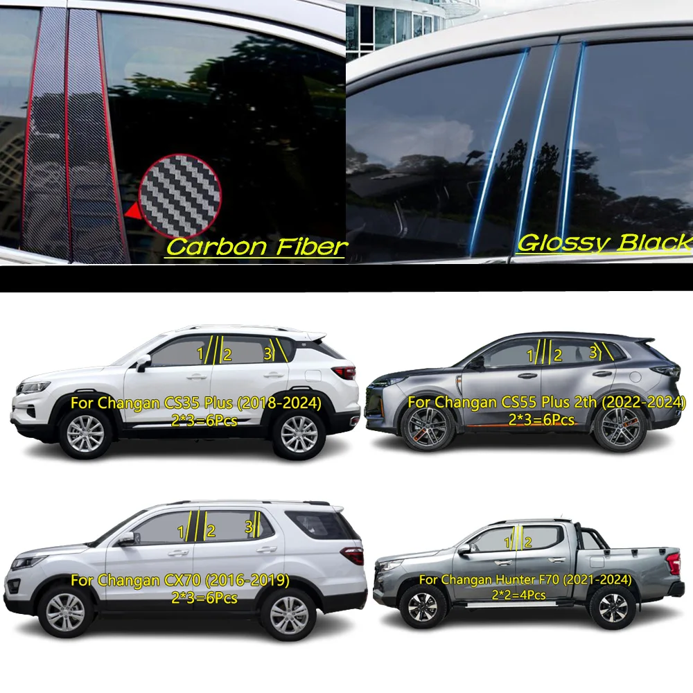 Car PC Material Pillar Post Cover Door Window Molding Sticker Accessories For Changan CS35 CS55 CX70 Hunter F70 2016 2017-2024 
Car PC Material Pillar Post Cover Door Window Molding Sticker Accessories For Changan CS35 CS55 CX70 Hunter F70 2016 2017-2024