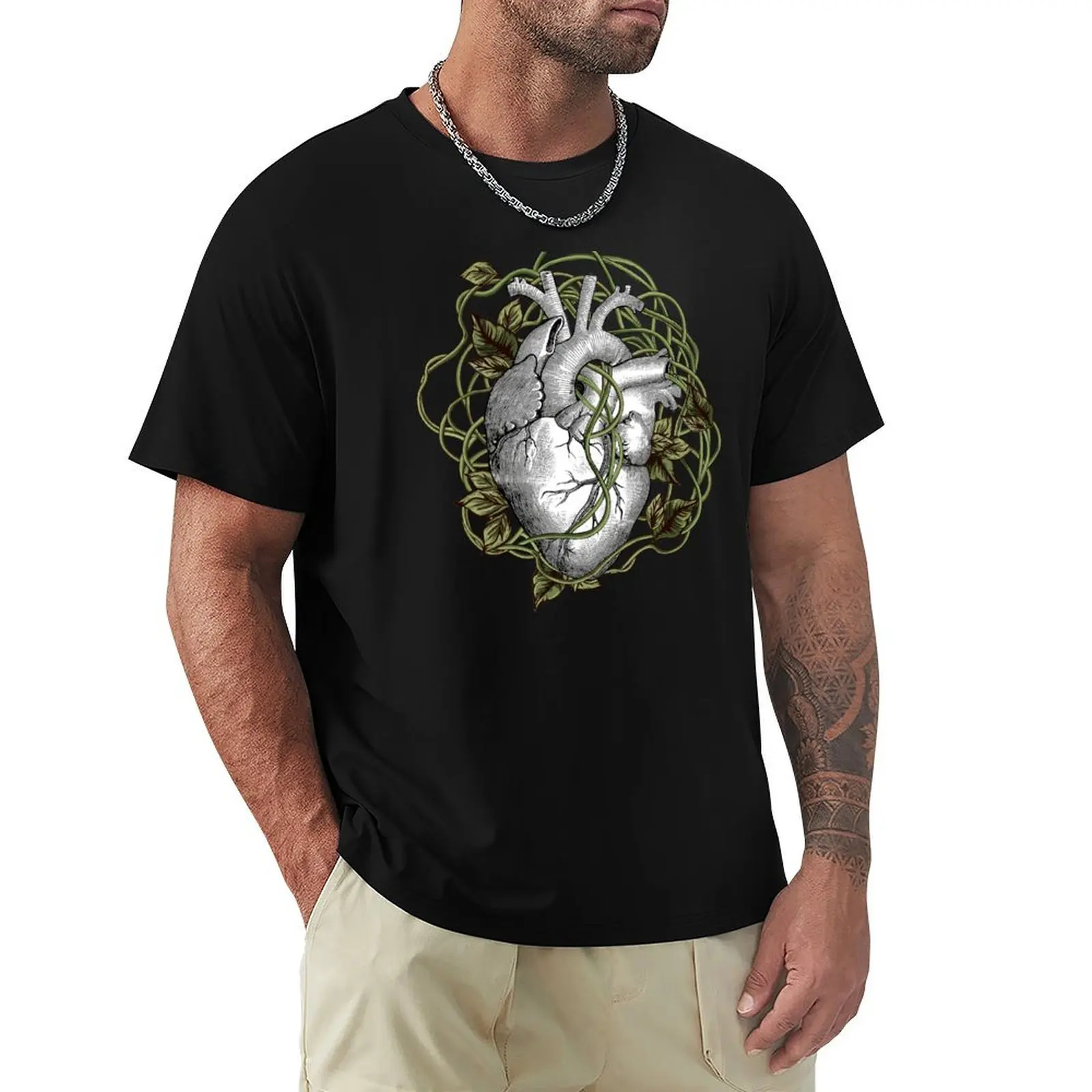 Human heart illustration with leaves and plants, vintage effect T-Shirt sports fans Anime t-shirt black t-shirts for men
Human heart illustration with leaves and plants, vintage effect T-Shirt sports fans Anime t-shirt black t-shirts for men