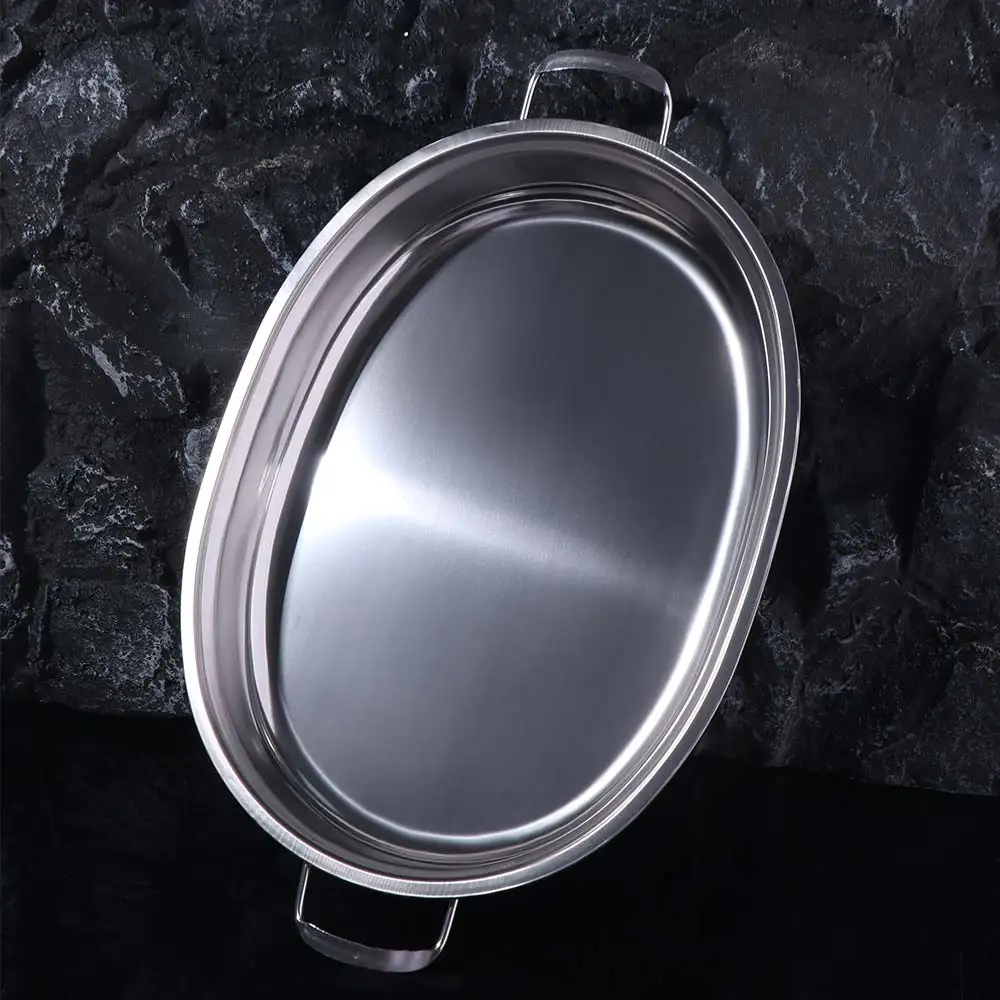 Stainless Steel Oval Grilled Fish Pan Deepened Large Capacity Barbecue Grill Pan with Lid Rust-proof Hot Pot Restaurant
Stainless Steel Oval Grilled Fish Pan Deepened Large Capacity Barbecue Grill Pan with Lid Rust-proof Hot Pot Restaurant