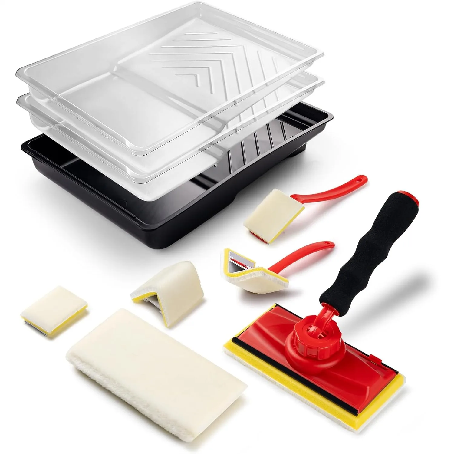 9 PCS Paint Edger Tool Kit with 360° Rotation Handle and Corner Pads for Clean Lines
9 PCS Paint Edger Tool Kit with 360° Rotation Handle and Corner Pads for Clean Lines