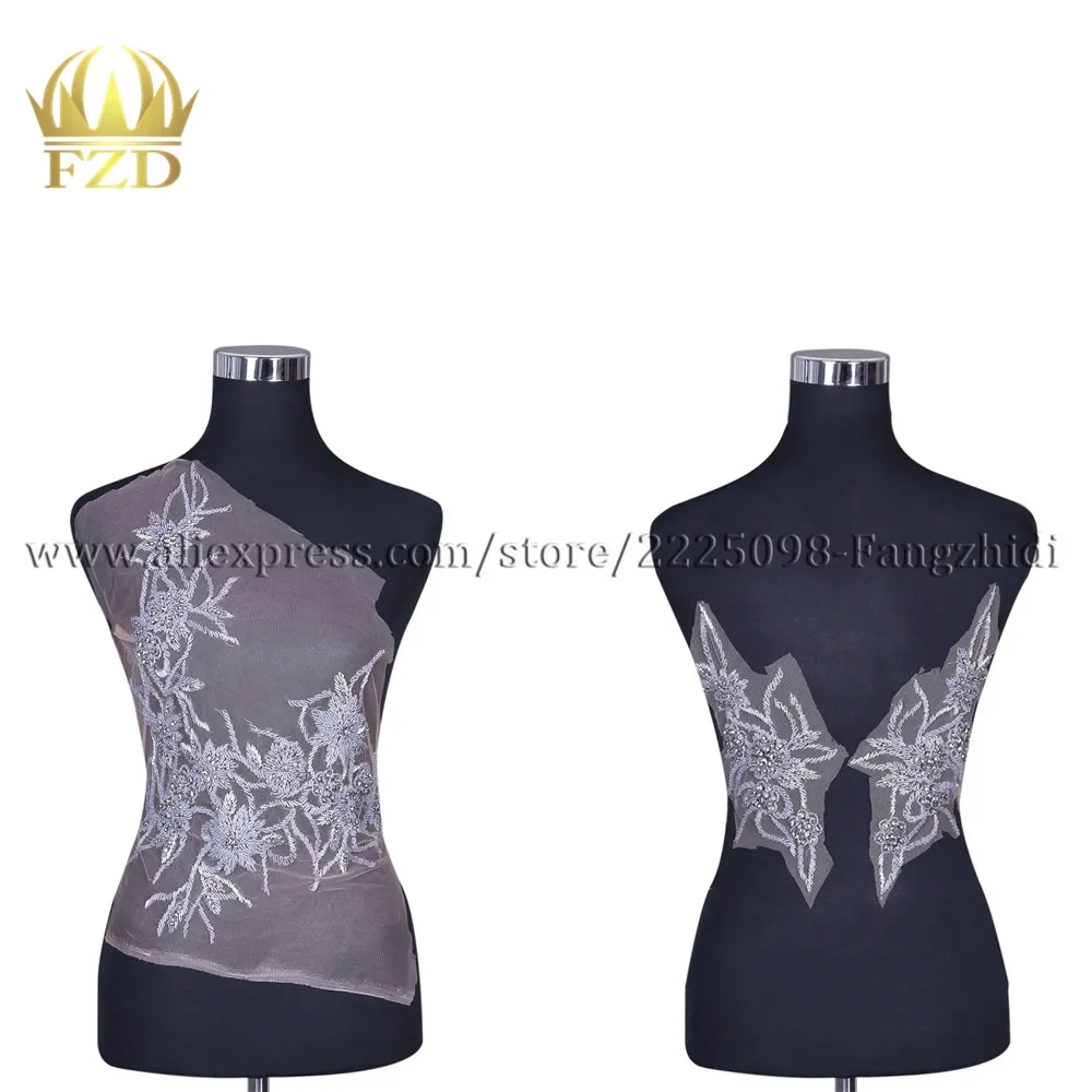FZD 1 Set Handmade Sewing on Grey Front and Back Beaded Sewing Patches Applique Rhinestone Trim Glass Rhinestone Clothing Patch
FZD 1 Set Handmade Sewing on Grey Front and Back Beaded Sewing Patches Applique Rhinestone Trim Glass Rhinestone Clothing Patch