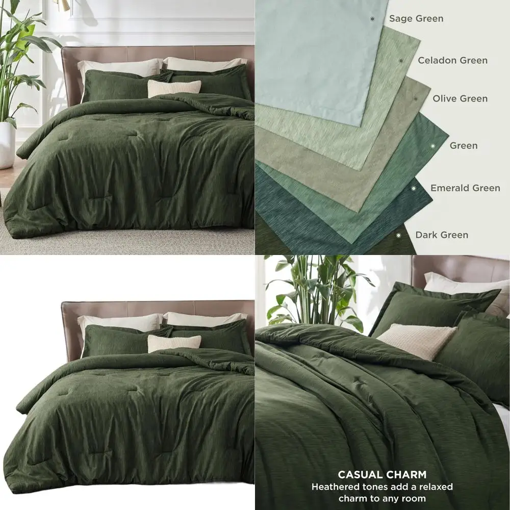 All-Season Dark Green Cationic Dyed Comforter Set, 3-Piece, California King, 104x96 Comforter & 2 20x36 Shams
All-Season Dark Green Cationic Dyed Comforter Set, 3-Piece, California King, 104x96 Comforter & 2 20x36 Shams