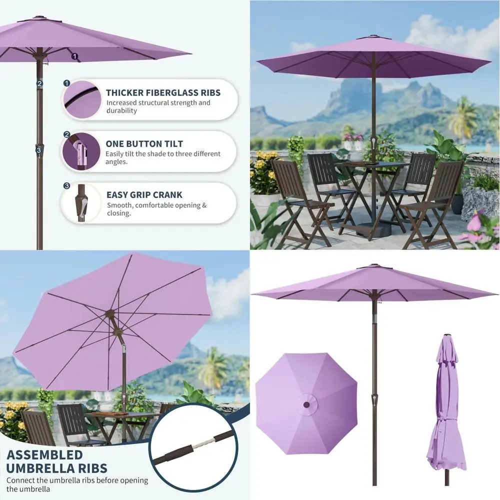 Зонт для патио с кнопочным механизмом наклона и ручкой, УФ-защита, 8 стекловолоконных спиц, для бассейна, сада, террасы
Зонт для патио с кнопочным механизмом наклона и ручкой, УФ-защита, 8 стекловолоконных спиц, для бассейна, сада, террасы