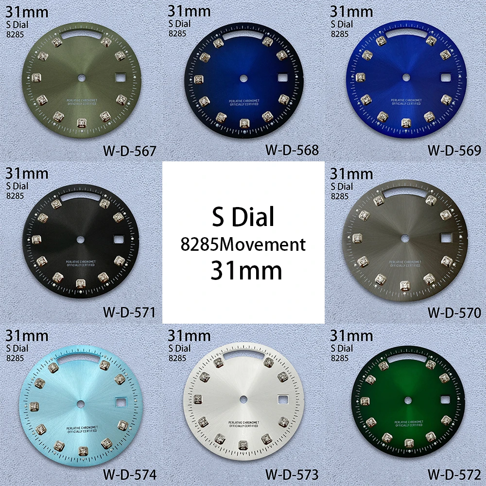 31mm S Logo Day And Date Dial Fit 8285 Movement High-Quality Diamond Dial Watch Modification Accessories
31mm S Logo Day And Date Dial Fit 8285 Movement High-Quality Diamond Dial Watch Modification Accessories