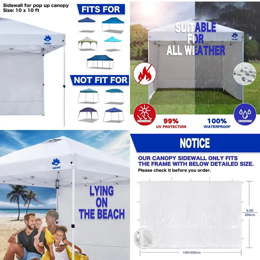 Tent Sidewalls or 10x10 Up Waterproo,99% UV Protection,3 Piece Sidewalls, White(3PCS Sidewall Only, Tent NOT Included)
Tent Sidewalls or 10x10 Up Waterproo,99% UV Protection,3 Piece Sidewalls, White(3PCS Sidewall Only, Tent NOT Included)