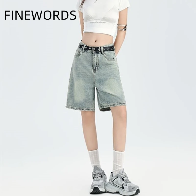 FINEWORDS винтажные повседневные джинсовые шорты с высокой талией женские свободные пляжные короткие джинсы Easymatch корейские средние шорты
FINEWORDS винтажные повседневные джинсовые шорты с высокой талией женские свободные пляжные короткие джинсы Easymatch корейские средние шорты