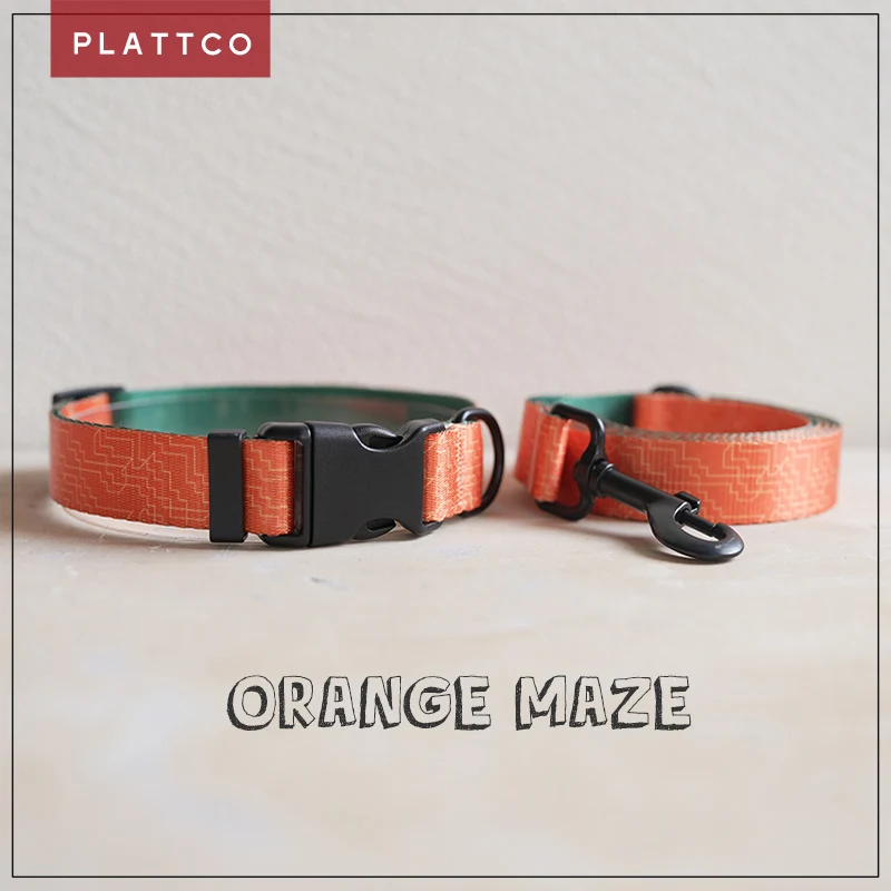 PLATTCO nylon printed dog collar leash set ORANGE MAZE adjustable for walking all kinds of dogs products 5 size PDC334
PLATTCO nylon printed dog collar leash set ORANGE MAZE adjustable for walking all kinds of dogs products 5 size PDC334