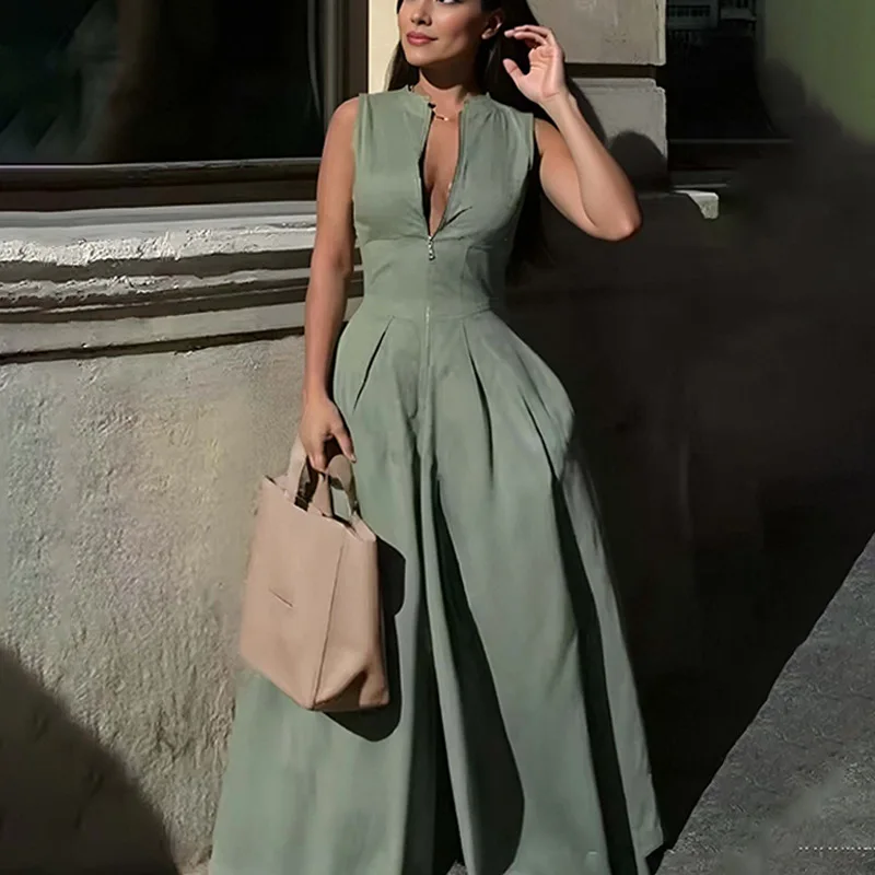 Spring Fashion Wide Leg Suit Cross Border Pure Color Commute High Waist Long Pants Polyester Women's Jumpsuit
Spring Fashion Wide Leg Suit Cross Border Pure Color Commute High Waist Long Pants Polyester Women's Jumpsuit