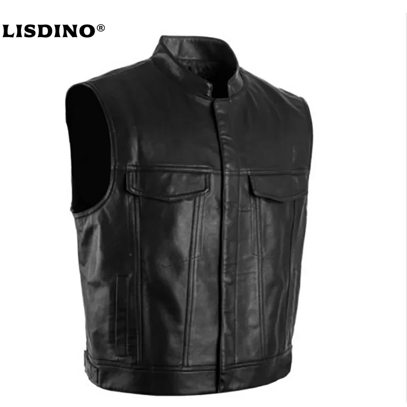 Men Vest Black Biker Motorcycle Hip Hop Waistcoat Male Faux Leather Punk Spring Sleeveless Leather Vest Plus Size Loose Casual
Men Vest Black Biker Motorcycle Hip Hop Waistcoat Male Faux Leather Punk Spring Sleeveless Leather Vest Plus Size Loose Casual