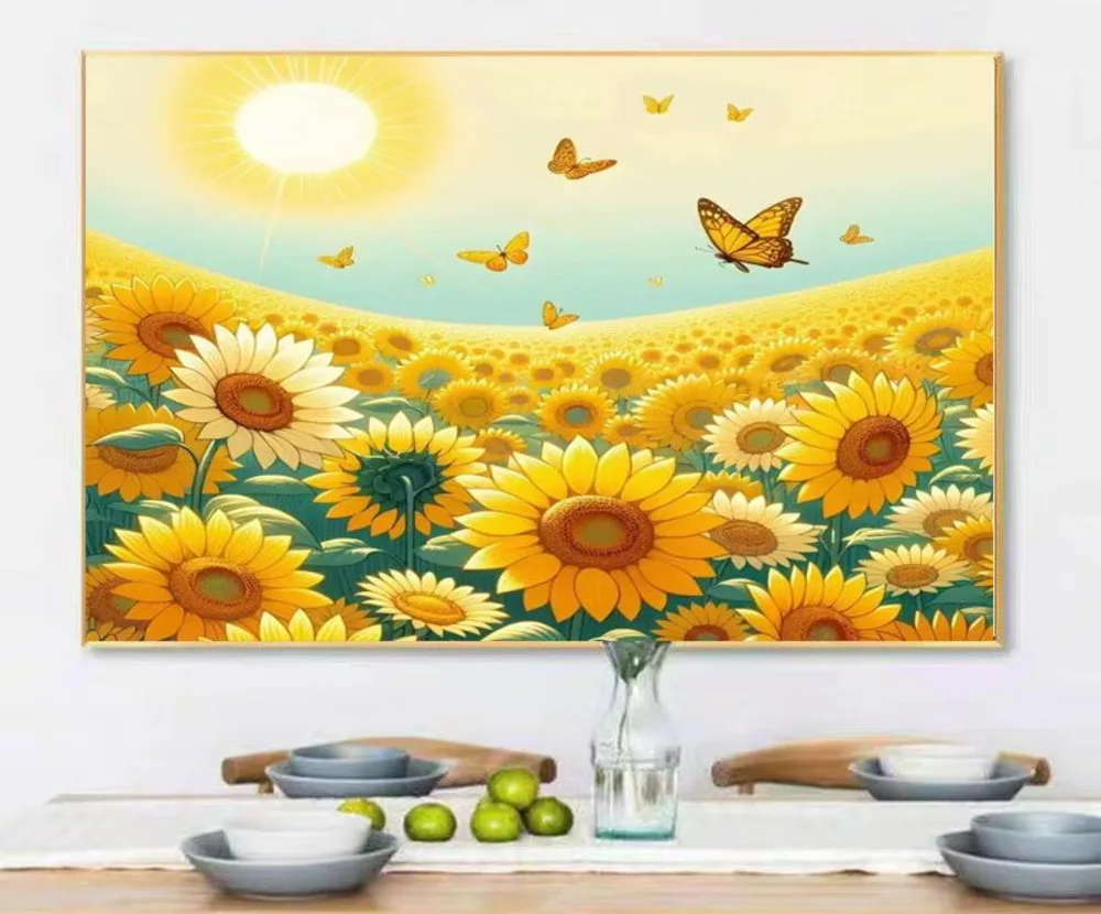 Embroidered pure handmade cross stitch finished sunflower swaying straight, full of embroidery, home decoration wall art
Embroidered pure handmade cross stitch finished sunflower swaying straight, full of embroidery, home decoration wall art