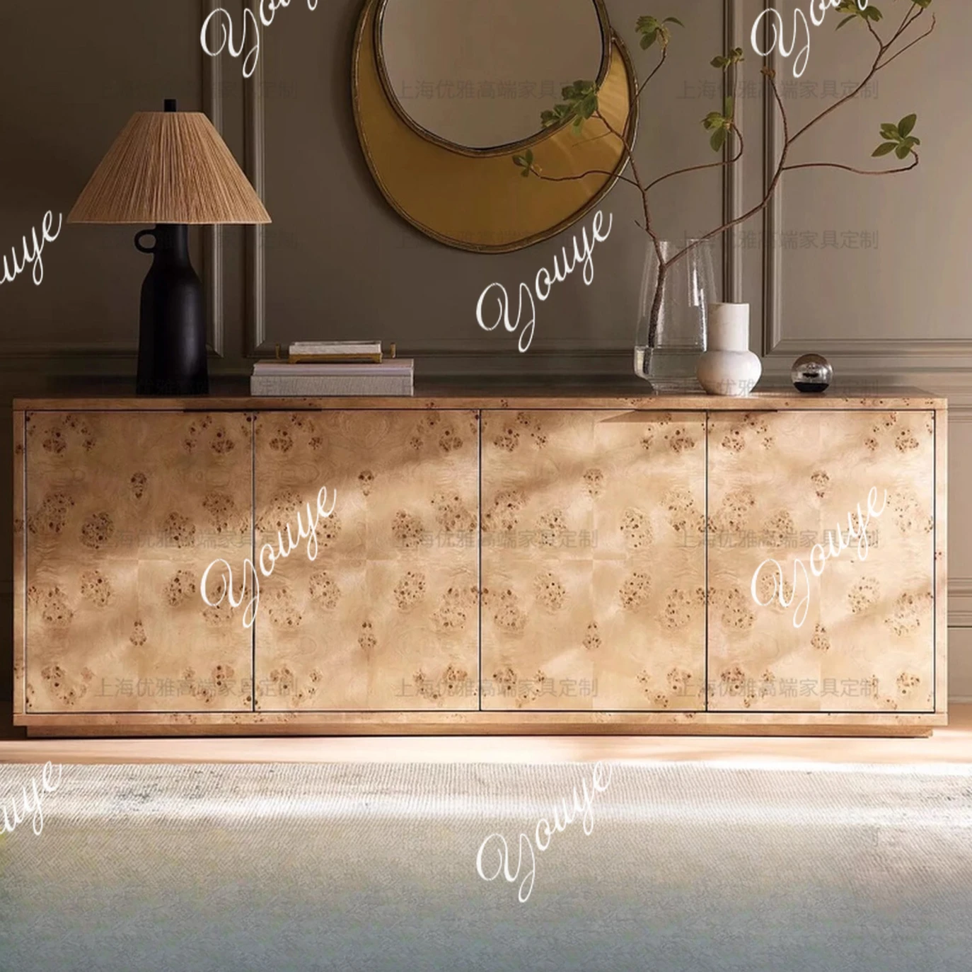 American French Tumor Bark Side Cabinet French Retro TV Living Room Media Console Cabinet
American French Tumor Bark Side Cabinet French Retro TV Living Room Media Console Cabinet