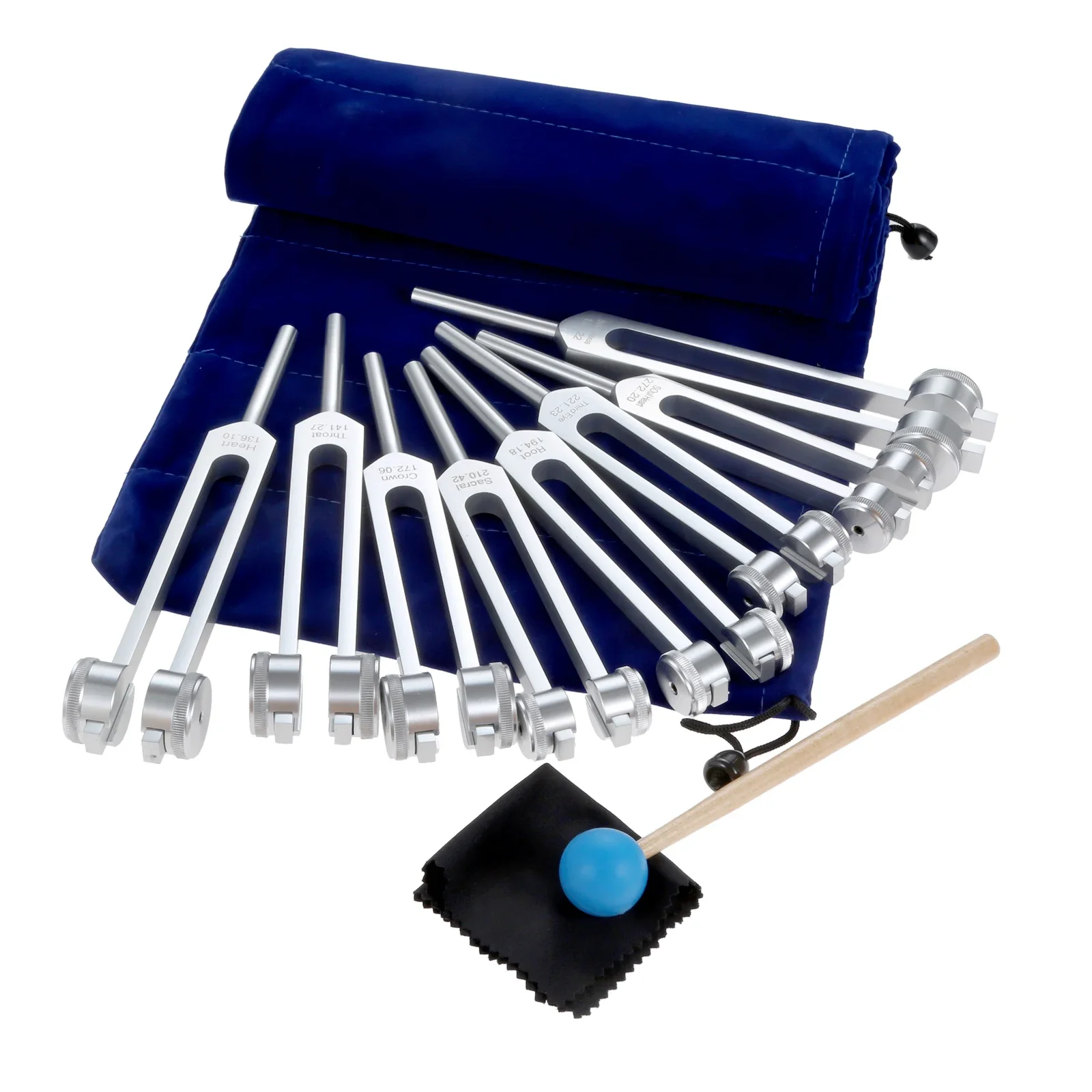 8pcs Silver Tuning Forks Chakras Kit Silicone Hammer Bag 126.22-272.2 Hz Frequencies Healing/Sound Therapy/Musical Instrument
8pcs Silver Tuning Forks Chakras Kit Silicone Hammer Bag 126.22-272.2 Hz Frequencies Healing/Sound Therapy/Musical Instrument