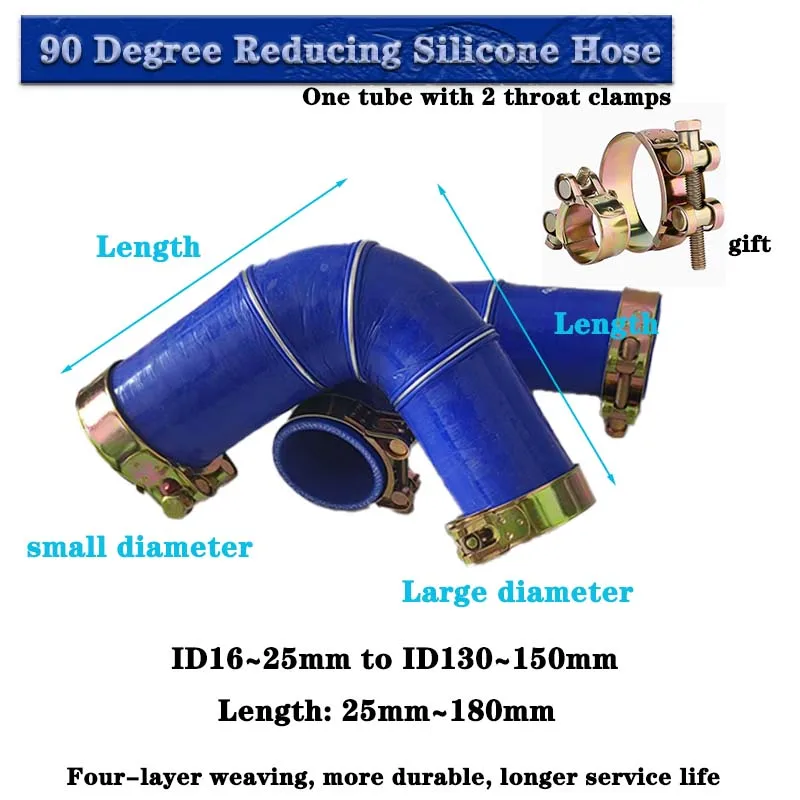 ID16-130mm 90 degrees Reducer Silicone Elbow Hose Turbo Intercooler Intake Pipe hose elbow joint automotive hose Coolant Tube
ID16-130mm 90 degrees Reducer Silicone Elbow Hose Turbo Intercooler Intake Pipe hose elbow joint automotive hose Coolant Tube