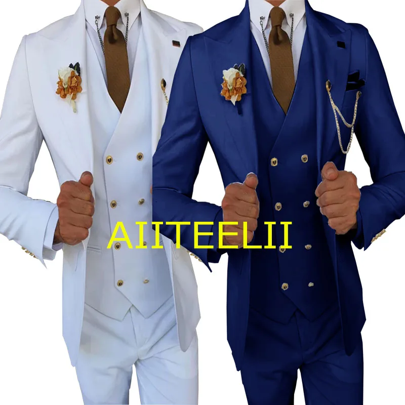 Men's Suit 3-Piece Wedding Groom Tuxedo Dress Male Slim Fit Business Blazer + Pants + Vest costume homme
Men's Suit 3-Piece Wedding Groom Tuxedo Dress Male Slim Fit Business Blazer + Pants + Vest costume homme