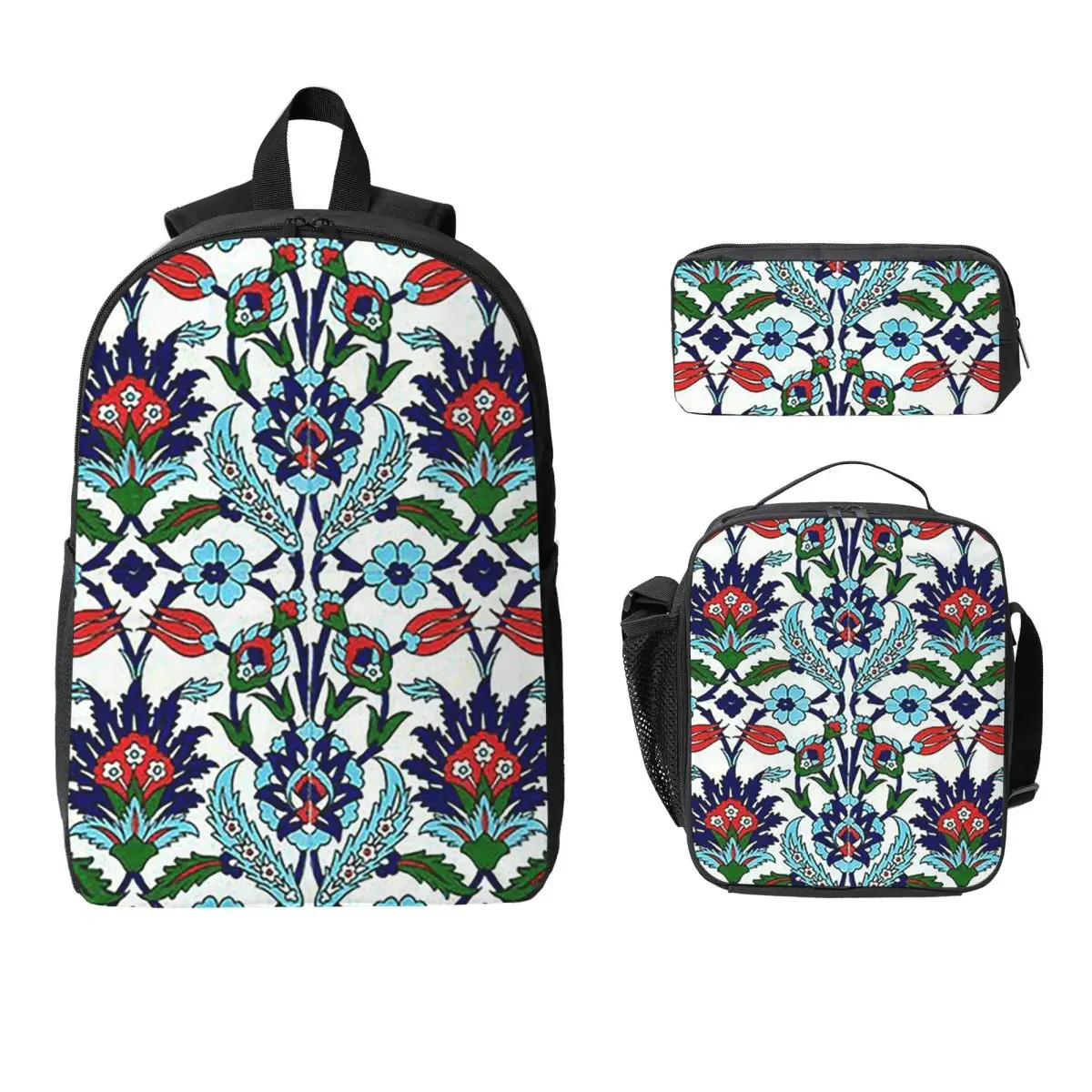 Turkish Iznik Floral Backpack Student BookBag School Bag Laptop Shoulder Bags 3ps Insulated Lunch Bag Pencil Case
Turkish Iznik Floral Backpack Student BookBag School Bag Laptop Shoulder Bags 3ps Insulated Lunch Bag Pencil Case