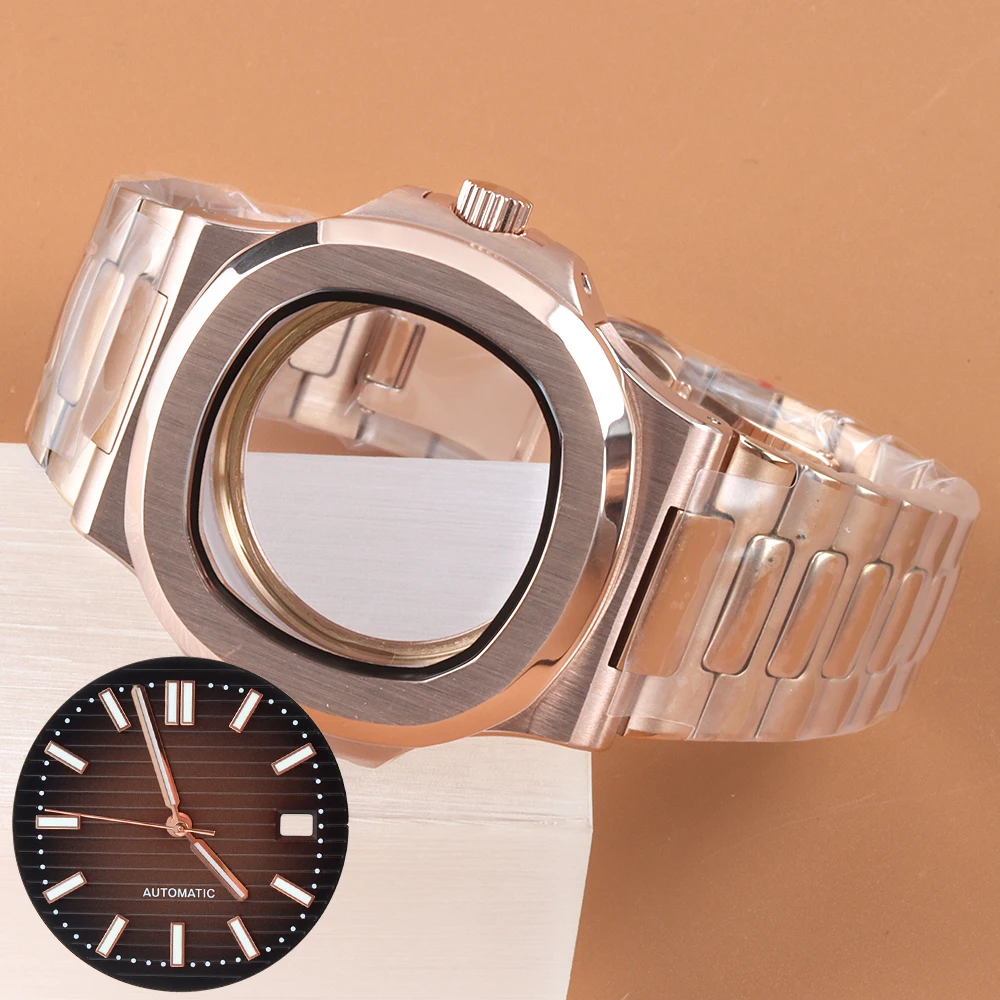 40mm Rose gold Watch Case Stainless Steel For Modified Nautilus nh35 nh36 nh38 Movement 29.8mm Dial and Hands Watch Accessories
40mm Rose gold Watch Case Stainless Steel For Modified Nautilus nh35 nh36 nh38 Movement 29.8mm Dial and Hands Watch Accessories