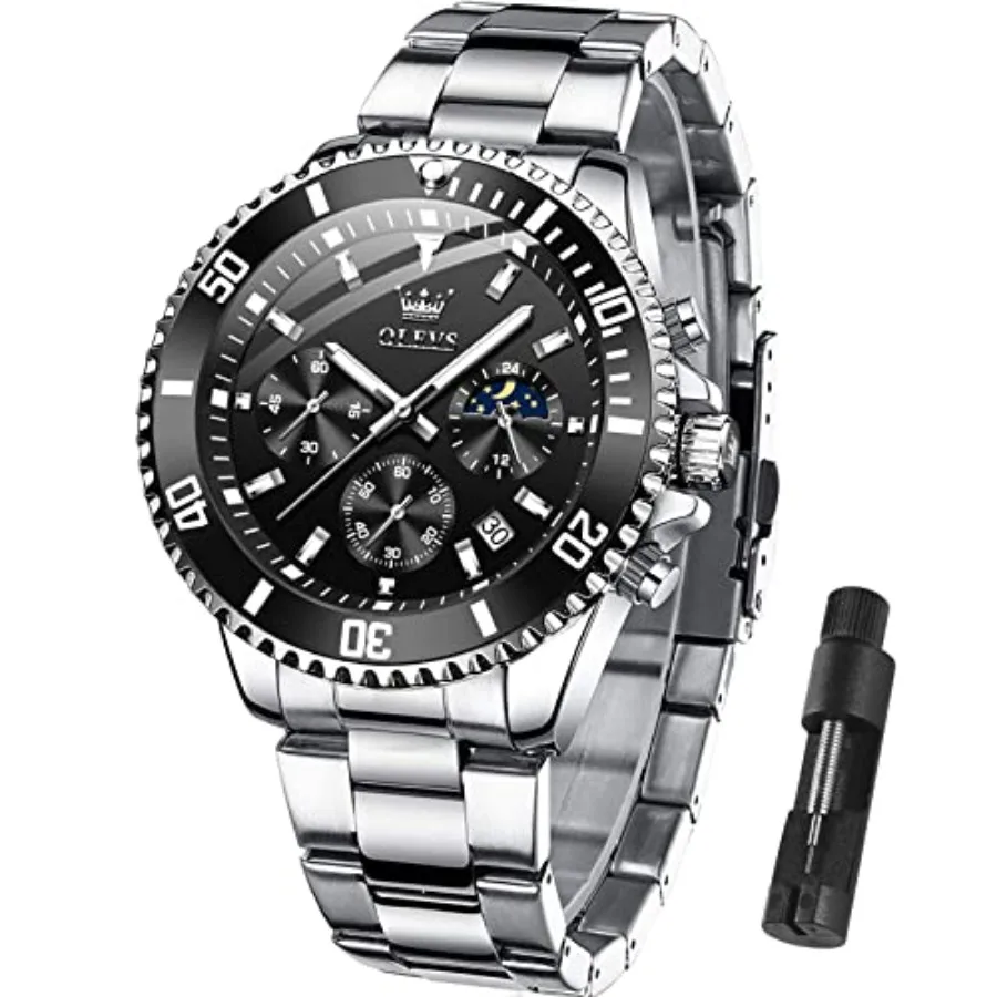 OLEVS Men Watch, Big Dial Watches for Men Stainless Steel Watch with Day Waterproof Analog Quartz Watches for Man Classic Busin
OLEVS Men Watch, Big Dial Watches for Men Stainless Steel Watch with Day Waterproof Analog Quartz Watches for Man Classic Busin