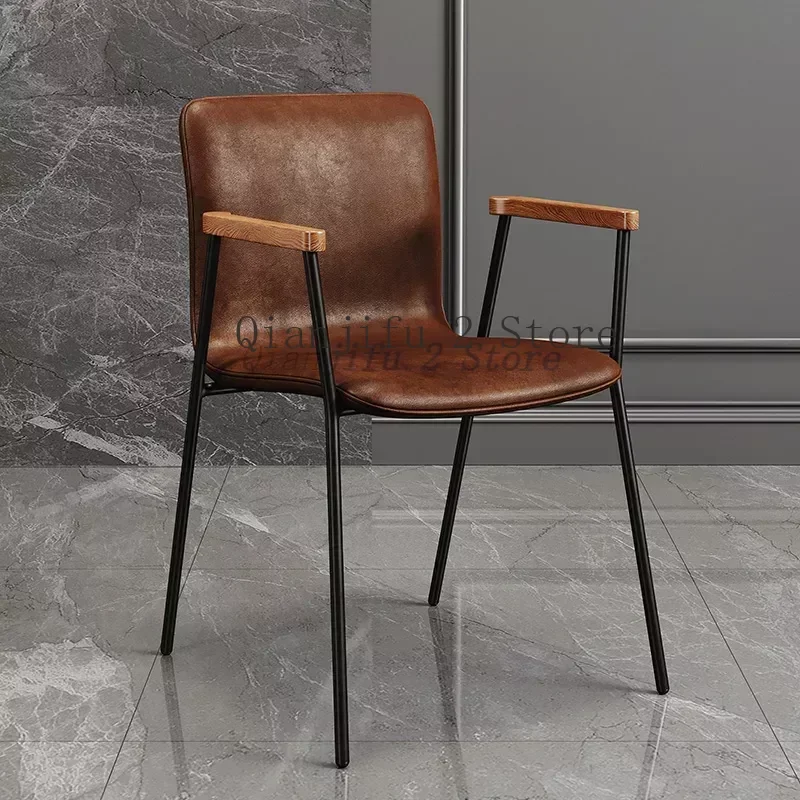 Nordic Leather Dining Chair Industrial Brown Bar Vintage Chair Metal Kitchen Restaurant Cadeiras De Jantar Home Furniture A2
Nordic Leather Dining Chair Industrial Brown Bar Vintage Chair Metal Kitchen Restaurant Cadeiras De Jantar Home Furniture A2
