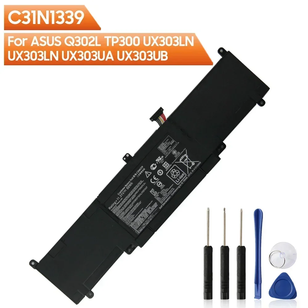 Запасной аккумулятор C31N1339 для ASUS UX303 UX303LN UX303LA UX303U TP300 TP300L Q302 Q302L 4300 мАч с инструментами
Запасной аккумулятор C31N1339 для ASUS UX303 UX303LN UX303LA UX303U TP300 TP300L Q302 Q302L 4300 мАч с инструментами