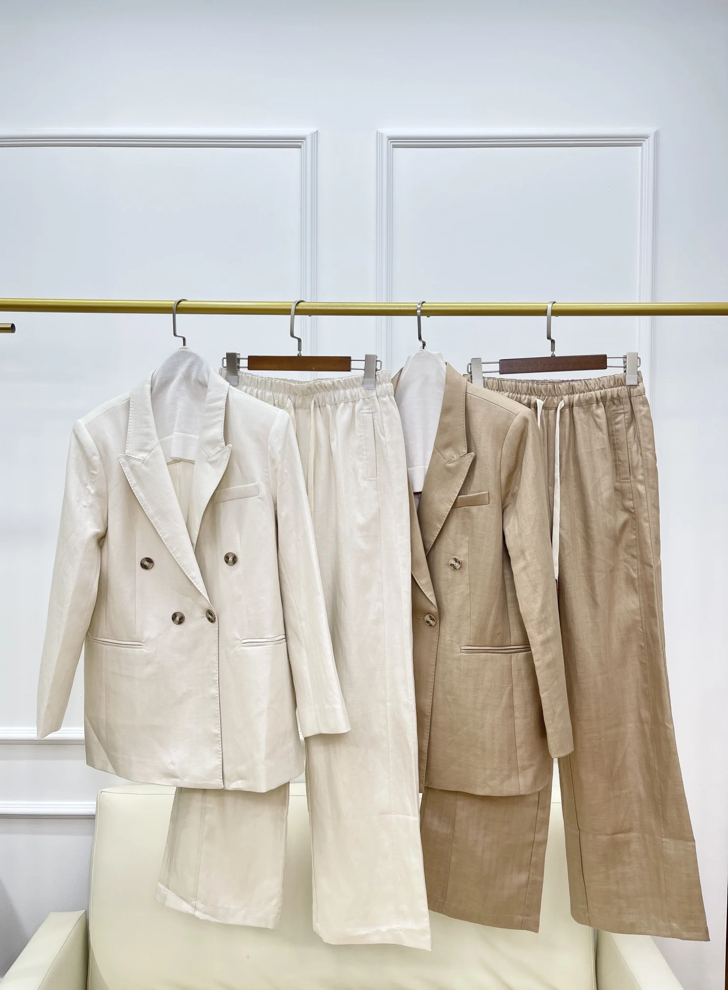 Loose Commuter Suit for Women, Jacket, Elastic Waist, Casual Pants, High Quality, Linen, 2024
Loose Commuter Suit for Women, Jacket, Elastic Waist, Casual Pants, High Quality, Linen, 2024