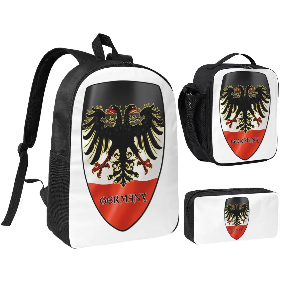 German Empire Eagle Flag Backpack Student BookBag School Bag Shoulder Bags 3ps Insulated Lunch Bag Pencil Case
German Empire Eagle Flag Backpack Student BookBag School Bag Shoulder Bags 3ps Insulated Lunch Bag Pencil Case