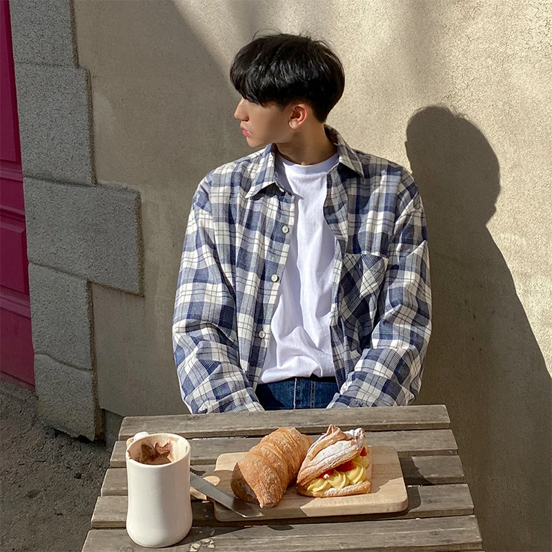 Men's Casual Plaid Blouses Streetwear Fashions Clothes Long Sleeve Loose Spring Autumn Man Korean Style Trend Shirts Coat W82
Men's Casual Plaid Blouses Streetwear Fashions Clothes Long Sleeve Loose Spring Autumn Man Korean Style Trend Shirts Coat W82