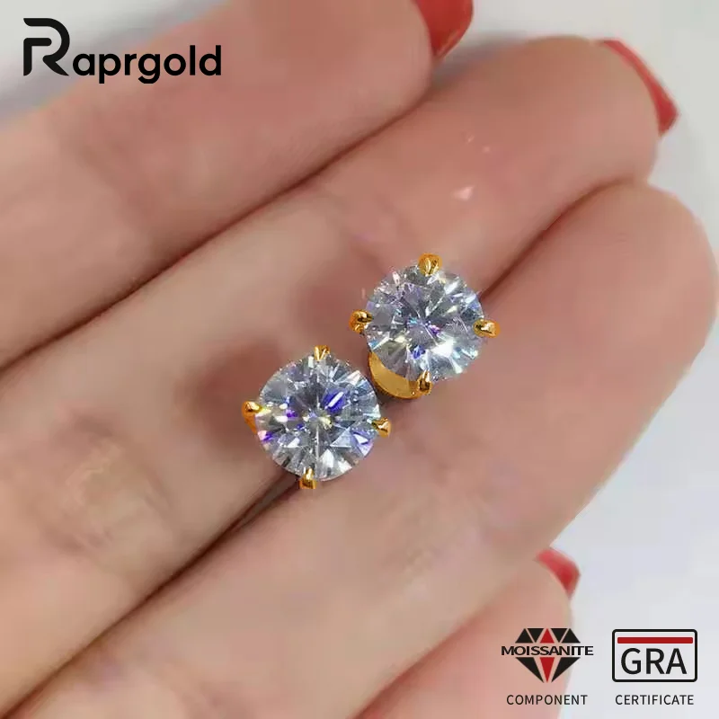 RAPRGOLD 1CT Round Cut Moissanite Classic Four Claw Piercing Stud Earrings for Women 14K Gold Filled Delicate Fine Jewelry Gift
RAPRGOLD 1CT Round Cut Moissanite Classic Four Claw Piercing Stud Earrings for Women 14K Gold Filled Delicate Fine Jewelry Gift