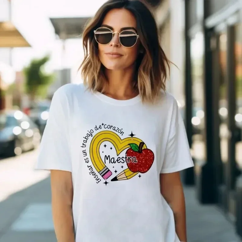 Женские футболки с повседневными рукавами, одежда для учителей, повседневная одежда с карандашом и принтом для учителей, новая модная уличная одежда для девочек, топы, эстетичная одежда
Женские футболки с повседневными рукавами, одежда для учителей, повседневная одежда с карандашом и принтом для учителей, новая модная уличная одежда для девочек, топы, эстетичная одежда