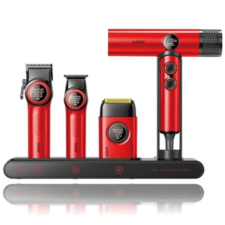 Professional Barber Combo 4 in 1 Cordless Hair Clipper, Trimmer, Foil Shaver Hair Dryer Set for Men, 9000 RPM Motor, Long Batte
Professional Barber Combo 4 in 1 Cordless Hair Clipper, Trimmer, Foil Shaver Hair Dryer Set for Men, 9000 RPM Motor, Long Batte