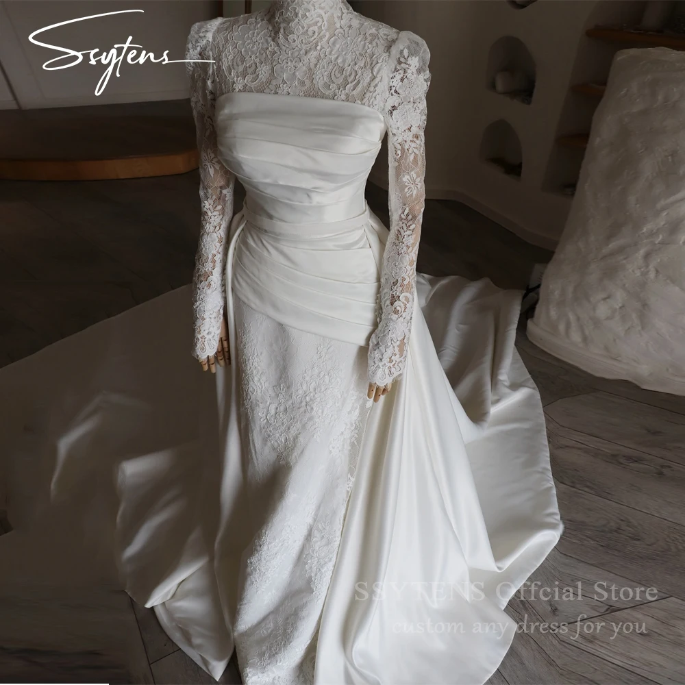 SSYTENS Luxurious Lace High Neck Wedding Dress Long Sleeves Bride Dresses Floor Length Modest Wedding Gowns vestidos Customized
SSYTENS Luxurious Lace High Neck Wedding Dress Long Sleeves Bride Dresses Floor Length Modest Wedding Gowns vestidos Customized