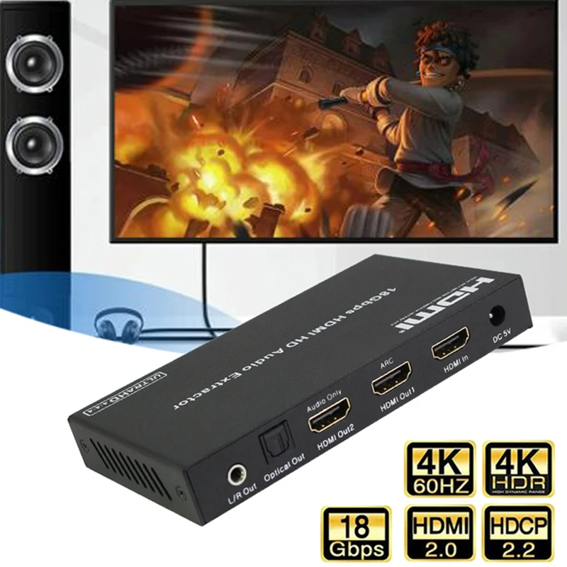 Game live screen splitter Adapter 4K1080P HDMI-compatible audio extractor Audio Converter splitter Adapter network switch 5.1 CH
Game live screen splitter Adapter 4K1080P HDMI-compatible audio extractor Audio Converter splitter Adapter network switch 5.1 CH