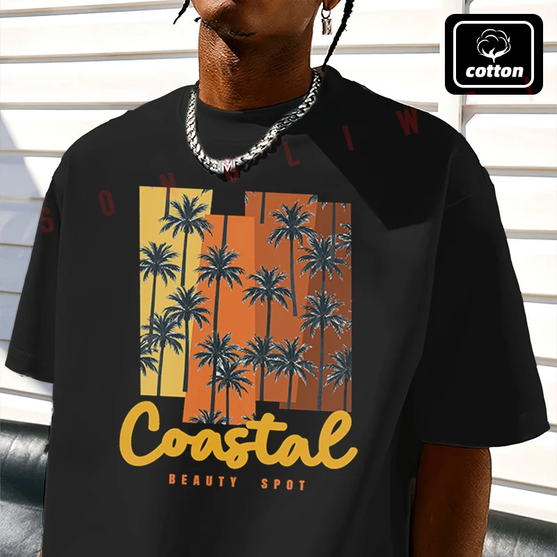 Men's Cotton T-Shirt Palm Trees In Pattern Style Design Motorcycle Tshirt Men's Casual Short Sleeve Tee
Men's Cotton T-Shirt Palm Trees In Pattern Style Design Motorcycle Tshirt Men's Casual Short Sleeve Tee
