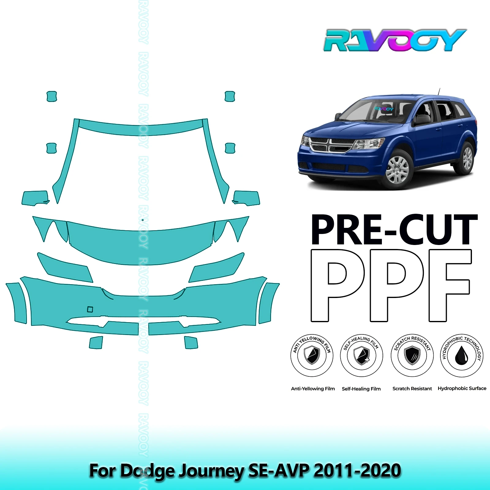 8.5Mil Precut Paint Protection Film PPF Clear Bra Front Kit For Dodge Journey SE-AVP 2011-2020
8.5Mil Precut Paint Protection Film PPF Clear Bra Front Kit For Dodge Journey SE-AVP 2011-2020