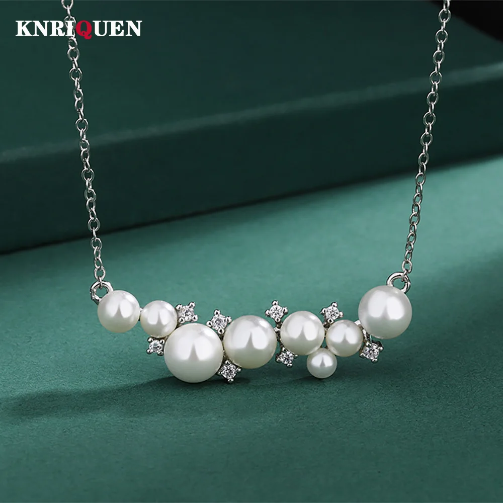 Luxury White Pearl Chain Necklaces for Women High Carbon Diamonds Wedding Cocktail Party Fine Jewelry Female Anniversary Gifts
Luxury White Pearl Chain Necklaces for Women High Carbon Diamonds Wedding Cocktail Party Fine Jewelry Female Anniversary Gifts