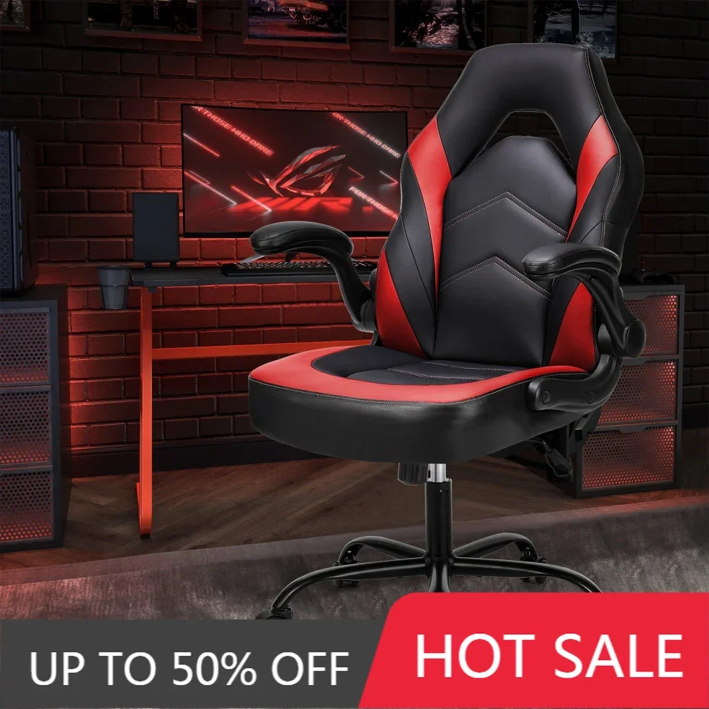Computer Gaming Desk Chair-Ergonomic Office,Adjustable Swivel Task PU Leather Racing Chair with Flip-up Armrest for Adults,Gamer
Computer Gaming Desk Chair-Ergonomic Office,Adjustable Swivel Task PU Leather Racing Chair with Flip-up Armrest for Adults,Gamer