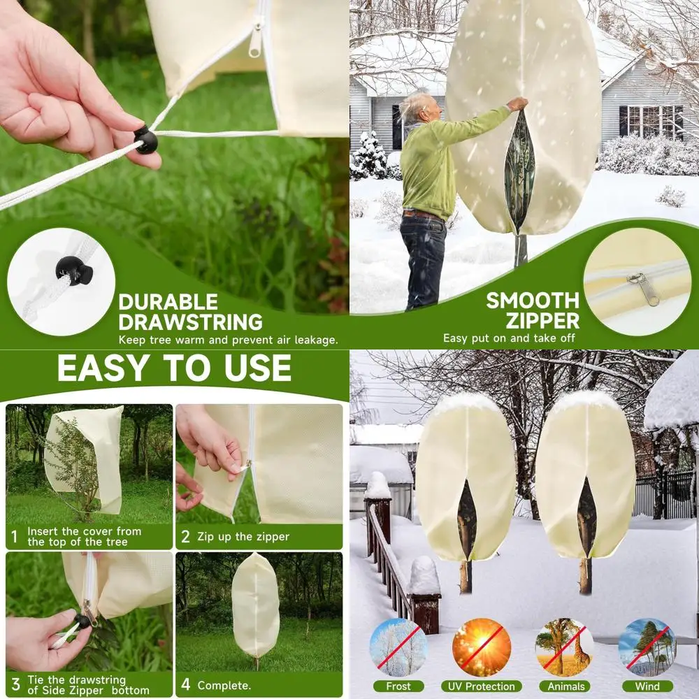 Double Pack 7x8.6ft Large Plant Covers for Winter Protection with Zipper and Drawstring
Double Pack 7x8.6ft Large Plant Covers for Winter Protection with Zipper and Drawstring