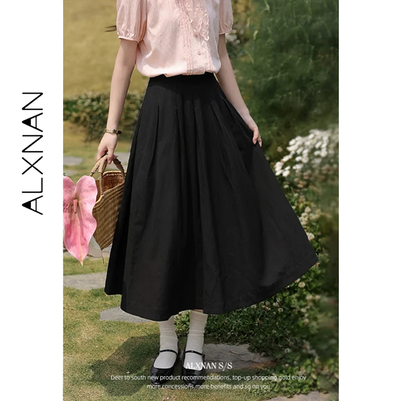 ALXNAN Black Long Skirt Elegant Elastic Waist A-line Pleated Women's Skirt 2026 Summer Loose-fit Casual Ladies Clothing L55166
ALXNAN Black Long Skirt Elegant Elastic Waist A-line Pleated Women's Skirt 2026 Summer Loose-fit Casual Ladies Clothing L55166