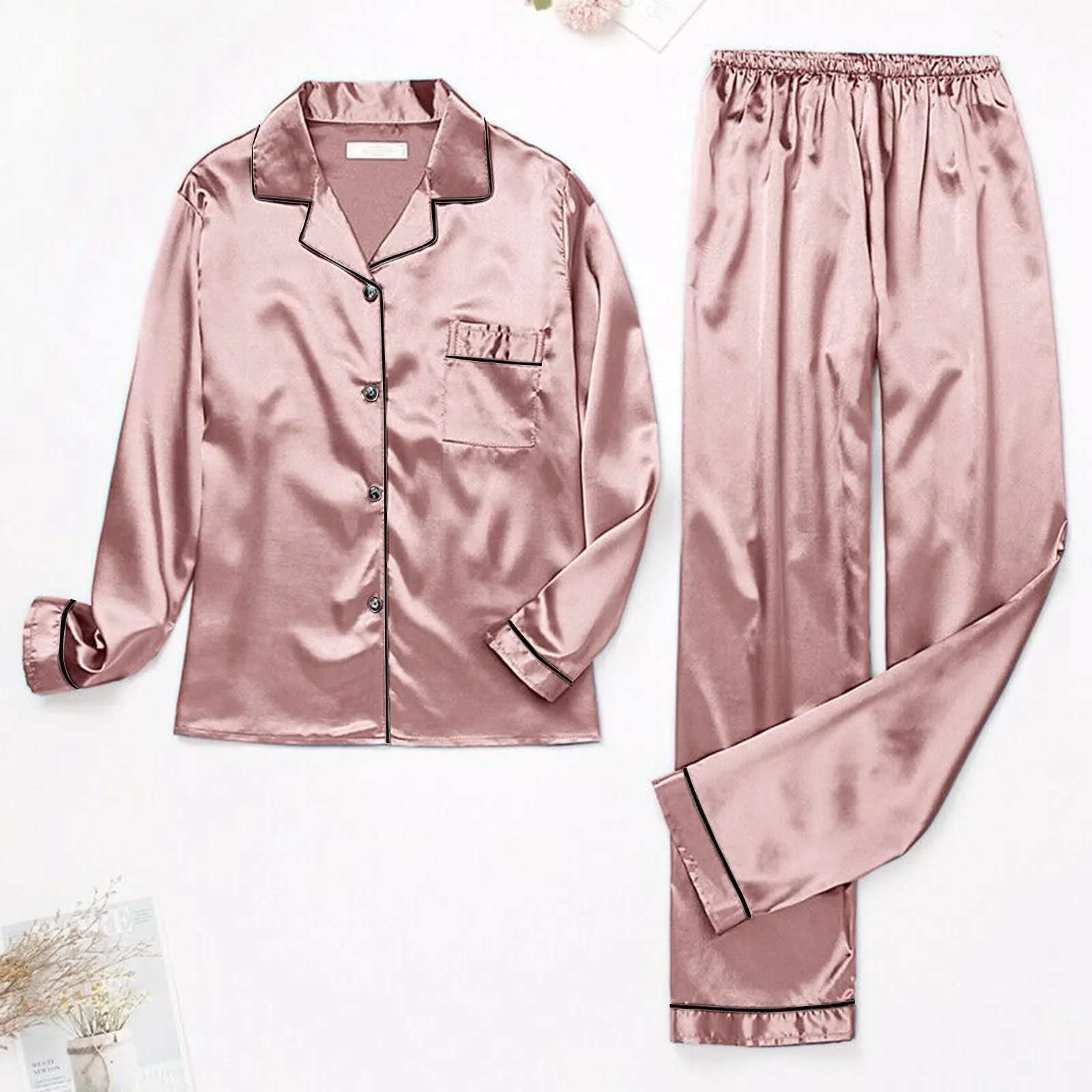 Long Sleeve Womens Pajamas European American Sexy Lace Lingerie Nightwear Underwear 2pc Set Satin Suspenders Sleepwear Nightgown
Long Sleeve Womens Pajamas European American Sexy Lace Lingerie Nightwear Underwear 2pc Set Satin Suspenders Sleepwear Nightgown