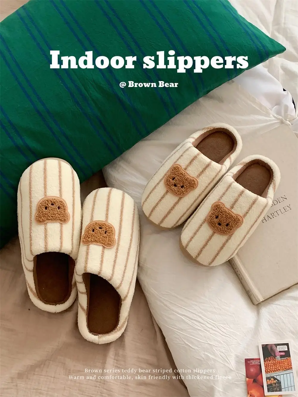 Man Women Home Slippers Couple Ins Striped Teddy Bear Cotton Slippers Warm Confinement Shoes Winter Indoor Household Slippers
Man Women Home Slippers Couple Ins Striped Teddy Bear Cotton Slippers Warm Confinement Shoes Winter Indoor Household Slippers