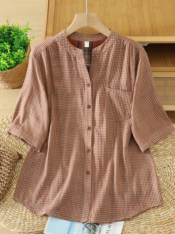 Loose Fit Casual Style Shirt Double Layer Cotton Sleeve Five Button Breathable Comfortable Women's plus Size Shirt Summer Wear
Loose Fit Casual Style Shirt Double Layer Cotton Sleeve Five Button Breathable Comfortable Women's plus Size Shirt Summer Wear