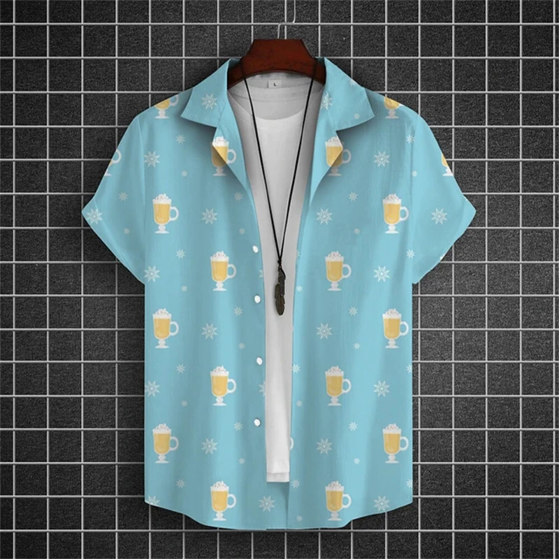 Funny Beer Graphics Shirts For Men Fashion Summer Short Sleeve 3D Printed Lapel Button Blouse Loose Breathable Party Shirt Tops
Funny Beer Graphics Shirts For Men Fashion Summer Short Sleeve 3D Printed Lapel Button Blouse Loose Breathable Party Shirt Tops