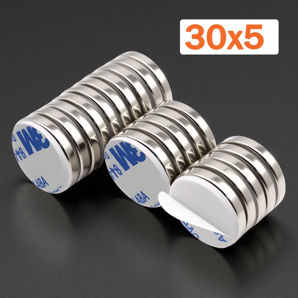 30x5mm Powerful Neodymium Magnet Round With double-sided adhesive Super Strong Magnet N35 Permanent Magnetic Refrigerator Magnet
30x5mm Powerful Neodymium Magnet Round With double-sided adhesive Super Strong Magnet N35 Permanent Magnetic Refrigerator Magnet