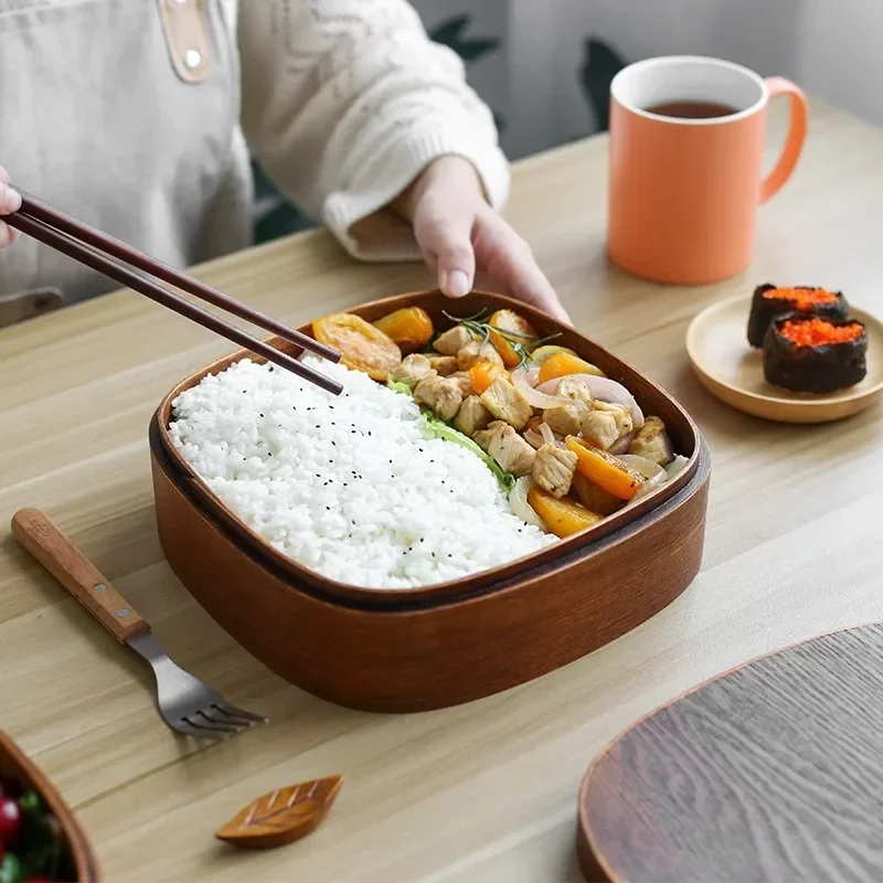 Convenient Portable Lunch Box Wood Double-layer Food Containers Natural Material Food Box Safe and Tasteless Covered Lunch Box
Convenient Portable Lunch Box Wood Double-layer Food Containers Natural Material Food Box Safe and Tasteless Covered Lunch Box