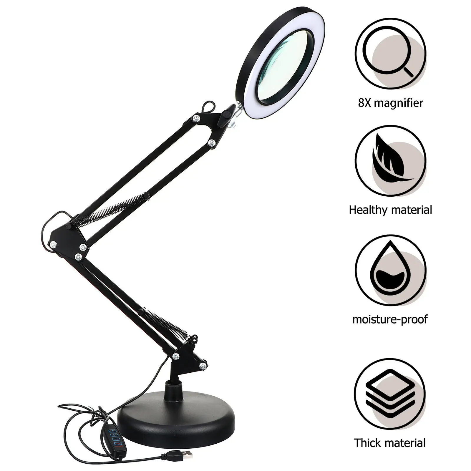 1Set LED Magnifying Lamp 5X Magnifier Lamp Flexible Adjustable Arm Shadow Free Salon Circuit Board
1Set LED Magnifying Lamp 5X Magnifier Lamp Flexible Adjustable Arm Shadow Free Salon Circuit Board