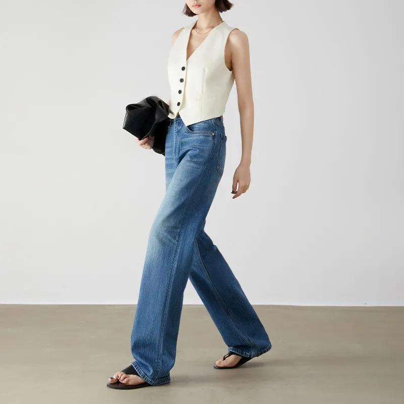 Широкие джинсы прямого кроя с высокой талией, женские джинсовые брюки премиум-класса длиной до пола, удобная смесь хлопка
Широкие джинсы прямого кроя с высокой талией, женские джинсовые брюки премиум-класса длиной до пола, удобная смесь хлопка