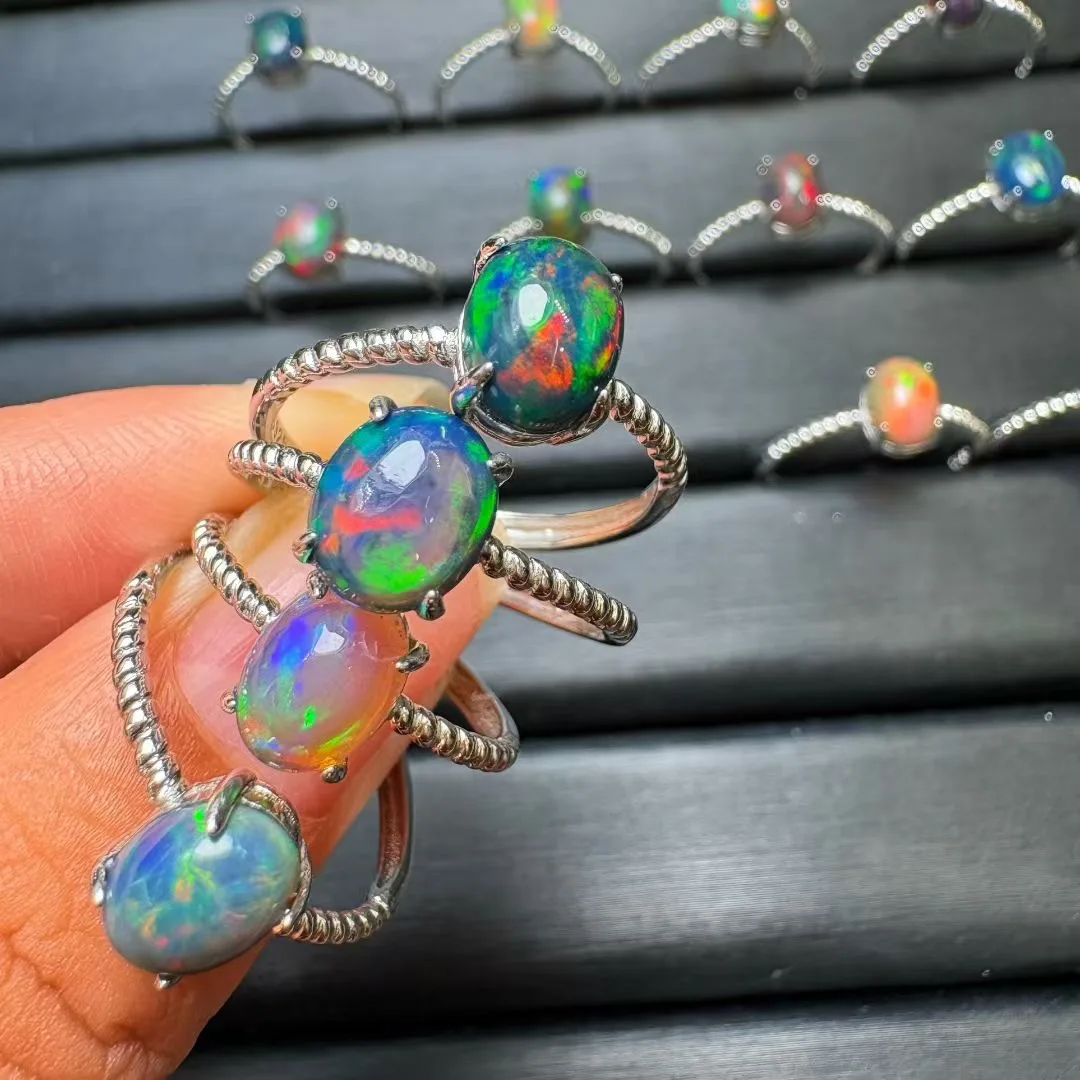 1 Pc Fengbaowu Colorful Opal Oval Cabochon Ring 925 Sterling Silver Reiki Healing Stone Jewelry Gift For Women
1 Pc Fengbaowu Colorful Opal Oval Cabochon Ring 925 Sterling Silver Reiki Healing Stone Jewelry Gift For Women