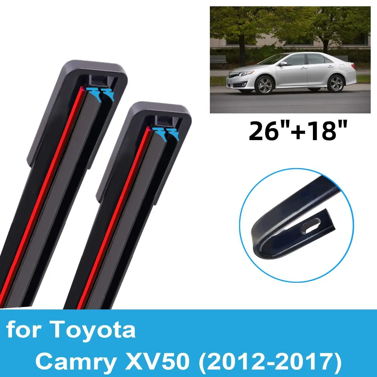 2PCS Car Wiper Blades for 2012-2017 Toyota Camry XV50 Front Windscreen Windshield Double Rubber Car Accessories2015 2016 2017
2PCS Car Wiper Blades for 2012-2017 Toyota Camry XV50 Front Windscreen Windshield Double Rubber Car Accessories2015 2016 2017