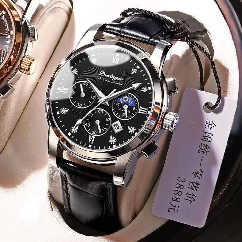 POEDAGAR 2021 New Fashion Mens Watches Black Leather Waterproof Luminous Top Brand Luxury Quartz Wristwatch Military Watch Clock
POEDAGAR 2021 New Fashion Mens Watches Black Leather Waterproof Luminous Top Brand Luxury Quartz Wristwatch Military Watch Clock