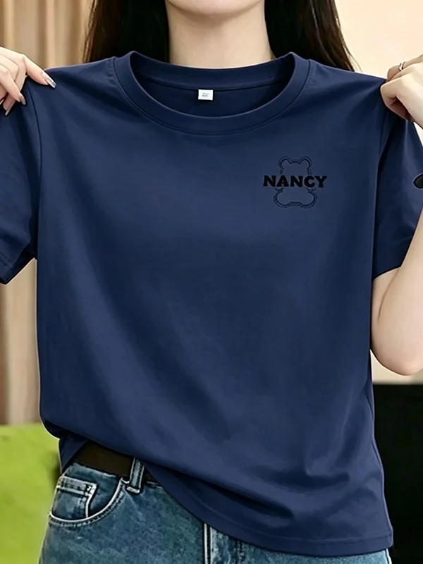 Large Size Printed Short Sleeve T-Shirt Women's White Half Sleeve Unisex Couple Top Breathable Polyester Summer Fashion T-Shirt
Large Size Printed Short Sleeve T-Shirt Women's White Half Sleeve Unisex Couple Top Breathable Polyester Summer Fashion T-Shirt